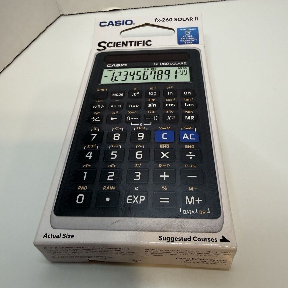 Casio Scientific Calculator 10-2 Digit 63/100 FX260 SOLARII